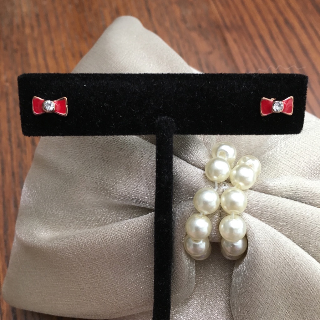 Mini Red Bow Earrings